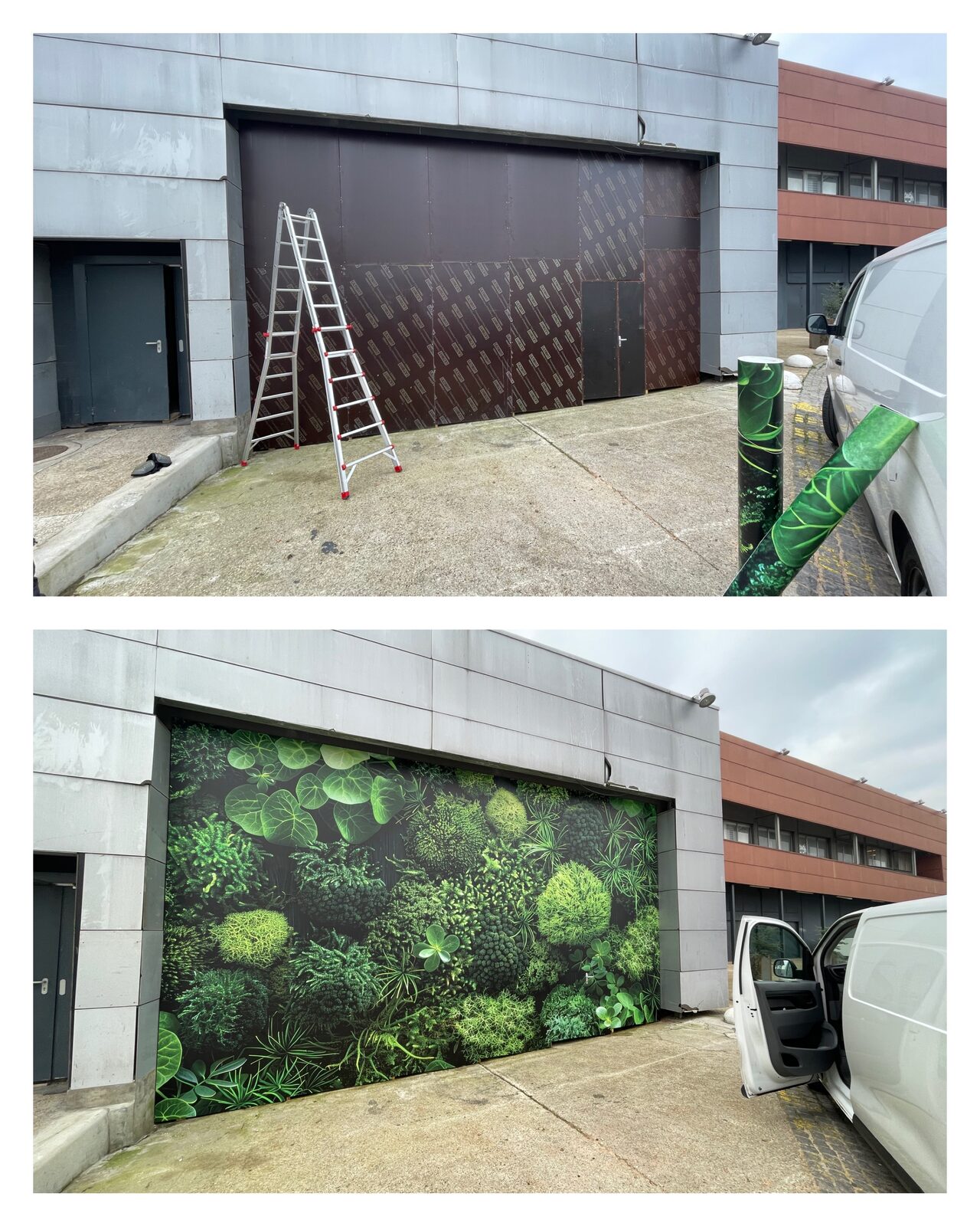 Habillage de façade avec un visuel végétal