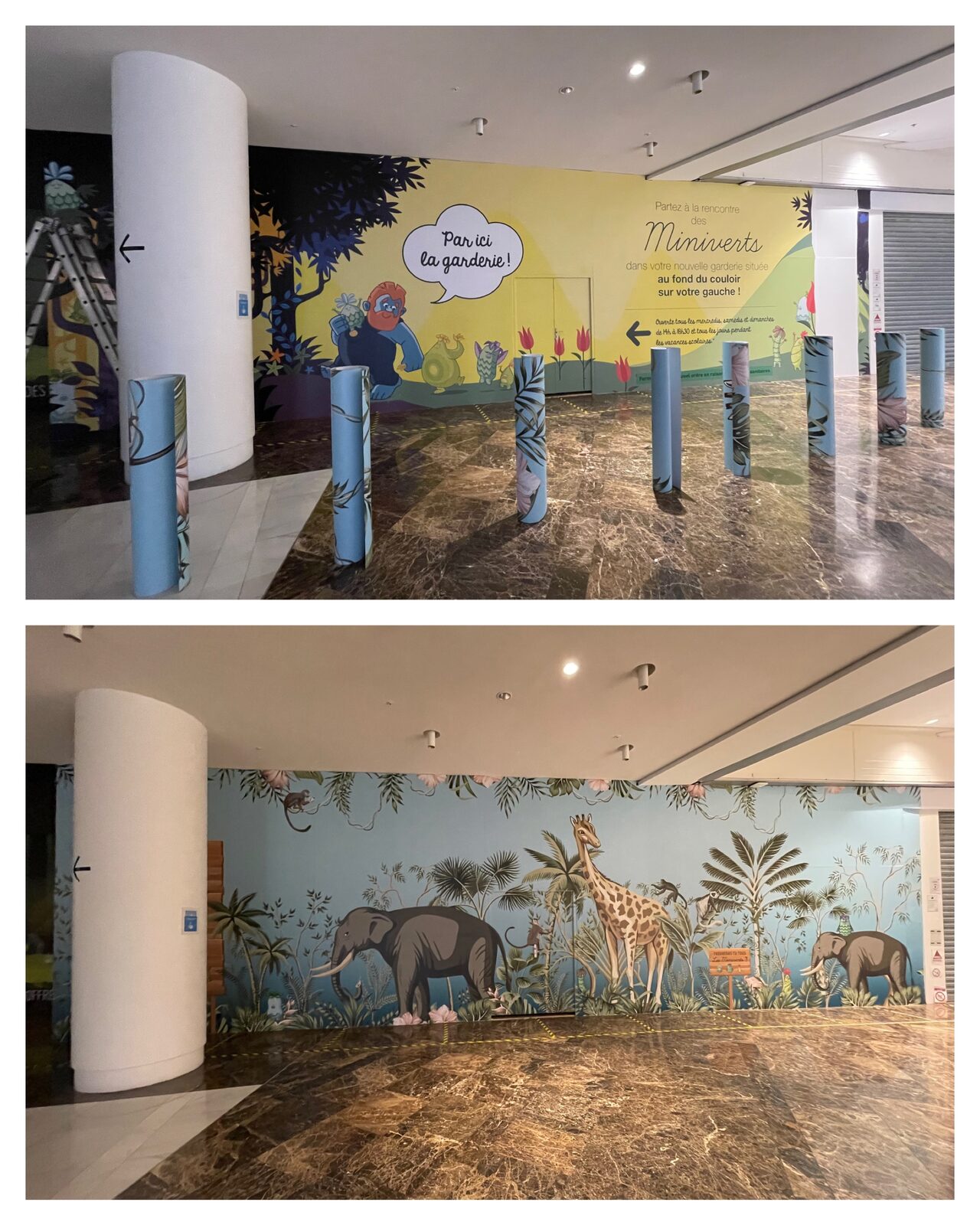Fresque murale jungle pour une garderie